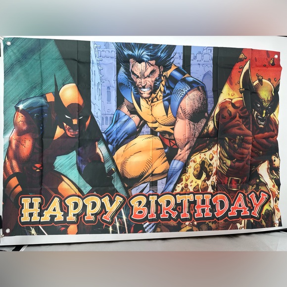 X-Men Wolverine Happy Birthday Back Drop Banner 3x5 Ft - Picture 2 of 2